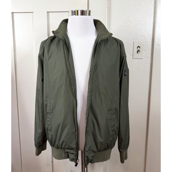 Greg Normal for Tasso Elba Green Zip Up Windbreaker Jacket Lined Size Medium M - Picture 2 of 7